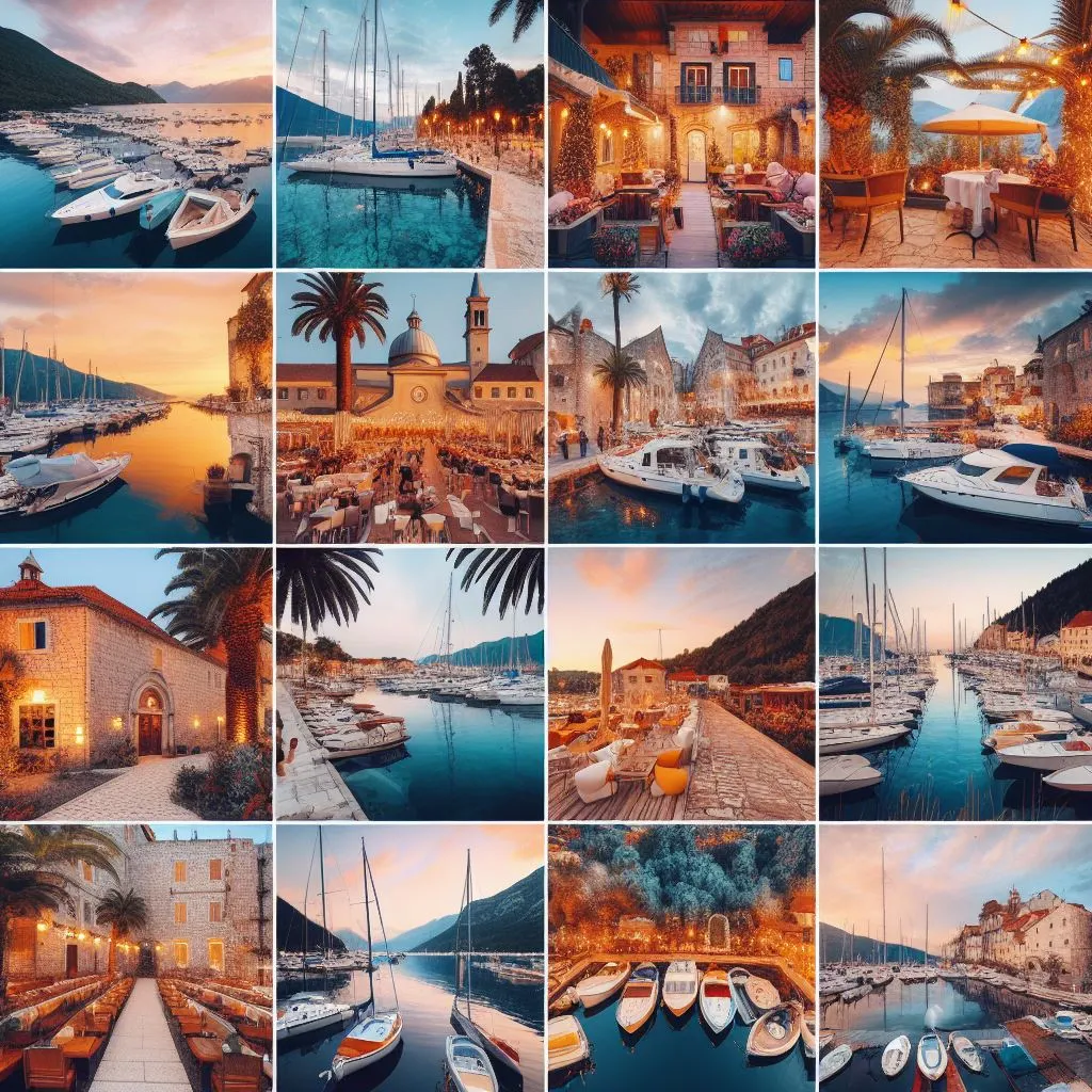 A-collage-of-different-marinas-in-Montenegro-showcasing-their-unique-vibes-and-facilities