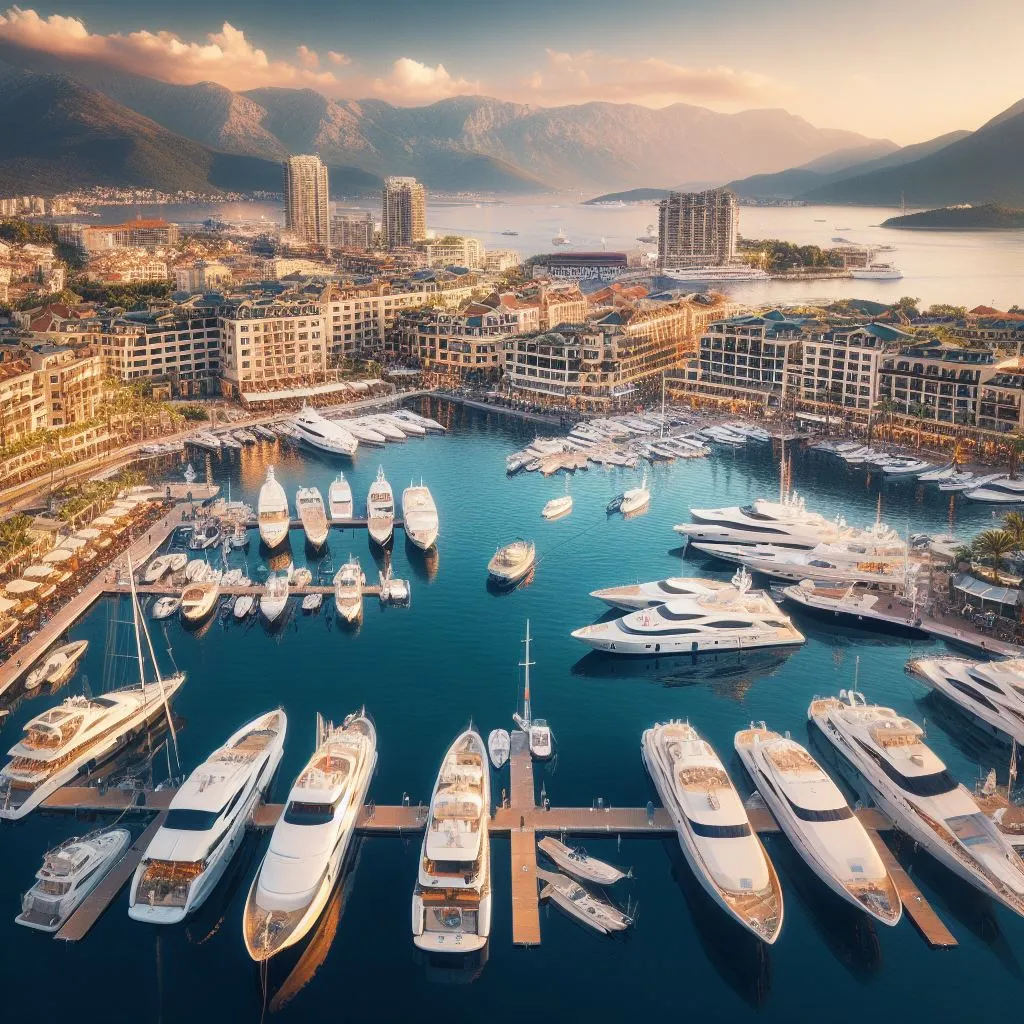 A-panoramic-view-of-Porto-Montenegro-Marina-with-luxurious-yachts-docked-and-the-vibrant-waterfront-in-the-background